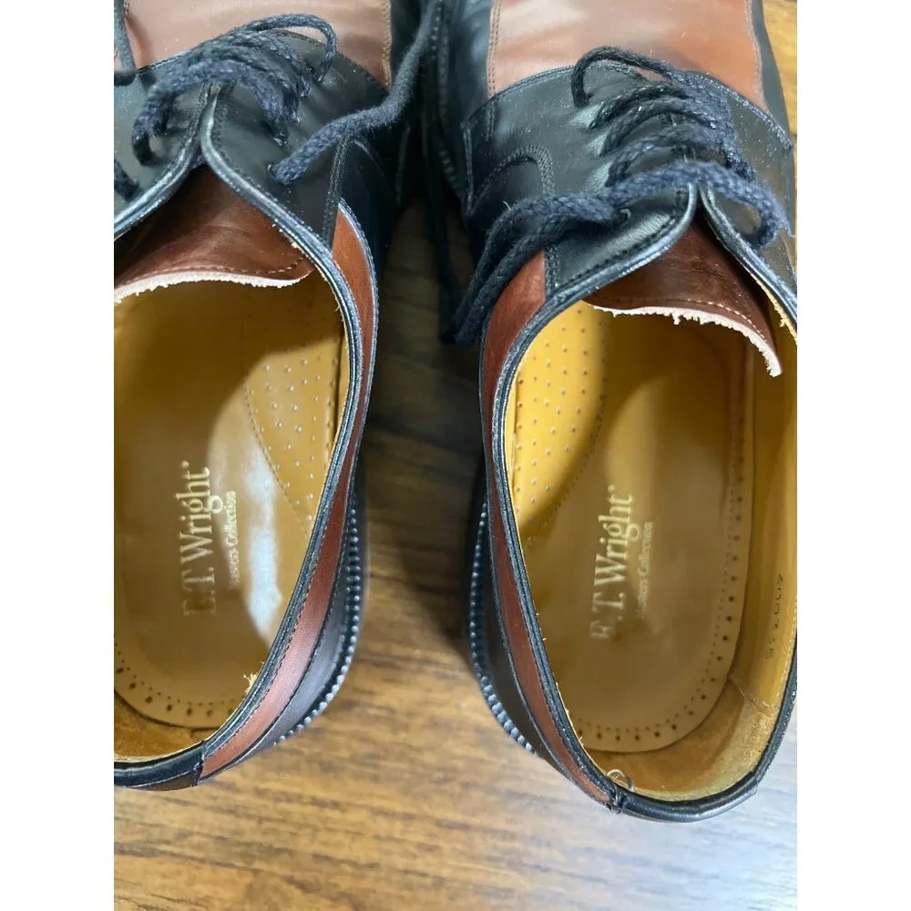 vintage men's dress shoes size 8.5 EE brown/black E.T. Wright‎